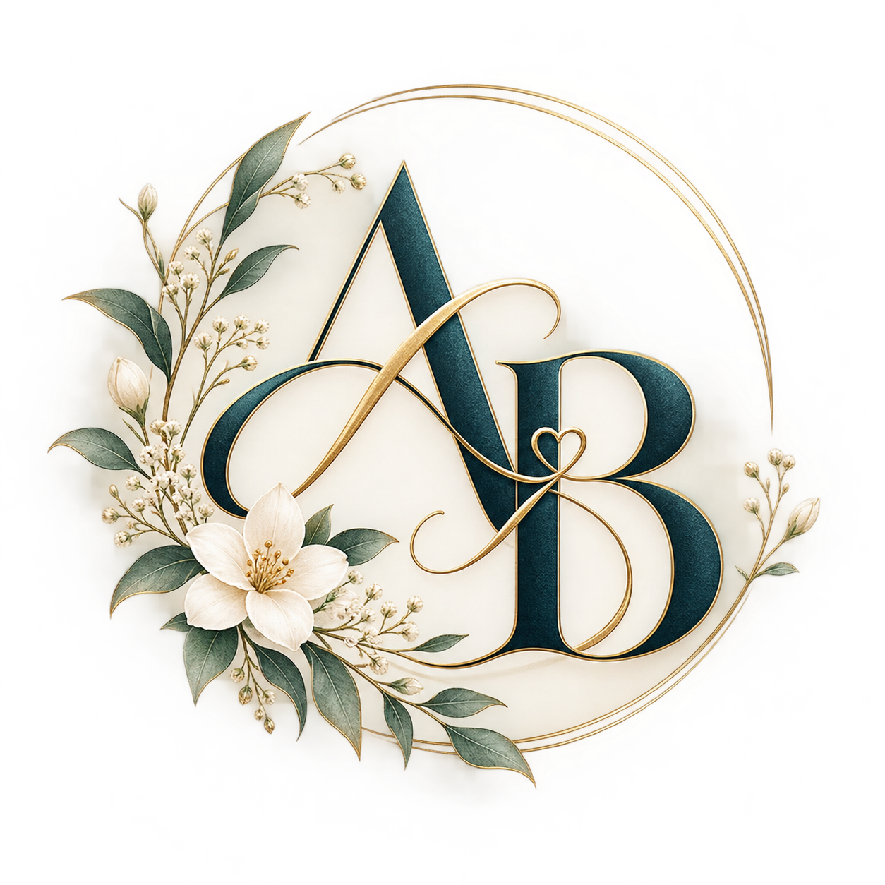AB wedding monogram for Arun Kumar and Benita Rachel